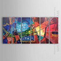 Hand-painted Abstract Oil Painting - Set of 6