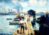 Mariene landschap van Constanta port