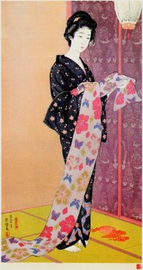 Jeune femme en kimono d\'été