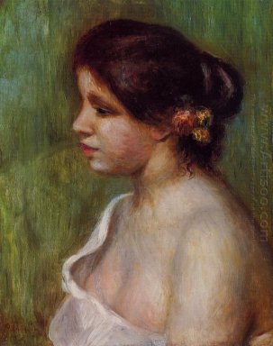 Buste d\'une jeune femme avec l\'oreille fleurie 1898