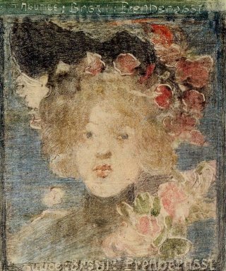 Tête d\'une fille avec des roses