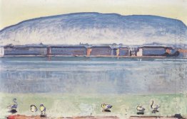 Lake Geneva With Six Swans 1914