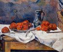 tomates et un pot d'étain sur une table 1883