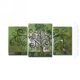 Hand-painted Abstract Oil Painting - Set of 3