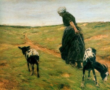 Mujer con cabras