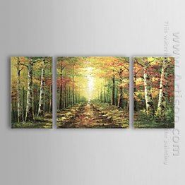 Hand-painted Landscape Oil Painting - Set of 3