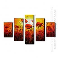 Óleo pintados à mão pintura floral Oversized Paisagem - conjunto