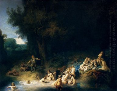 Diane au bain avec les histoires d\'Actéon et Callisto 1634