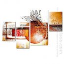 Hand-painted Abstract Oil Painting - Set of 5