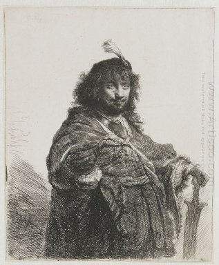 Autoportrait avec chapeau à plumes et abaissé Sabre 1634