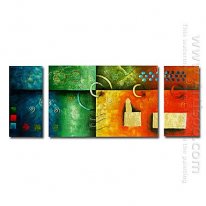 Hand-painted Oil Painting Abstract Oversized Wide - Set of 3