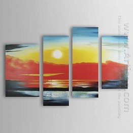 Hand-painted Oil Painting Landscape Oversized Wide - Set of 4