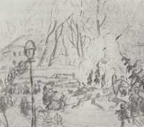 Preparatory Drawing For The Painting Christmas Bargain 1918