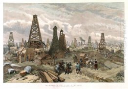 The Petroleum Oil Wells at Baku, on the Caspian