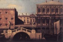 Capriccio de ponte della pescaria en gebouwen aan de kade