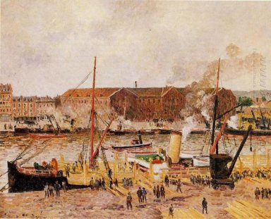 bois déchargement à Rouen 1896