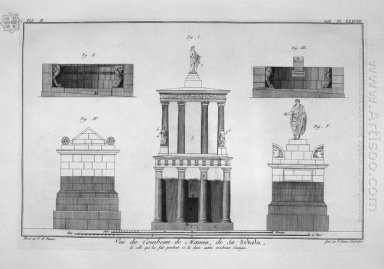 Section longitudinale de l\'escalier menant à la tombe Afores