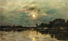 Riverbank In Moonlight 1875