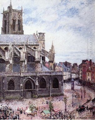 la iglesia de San jacues dieppe tiempo lluvioso 1901