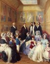 Koningin Victoria en prins Albert met de familie van koning Loui