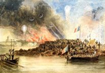 The bombardment of Sveaborg, in the Baltic, 9 August 1855