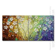 Hand-painted Abstract Oil Painting - Set of 2