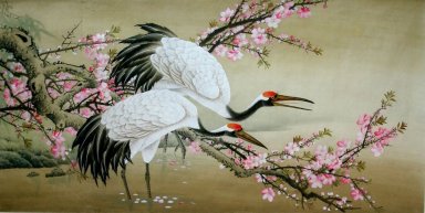Кран - Слива - Китайская живопись