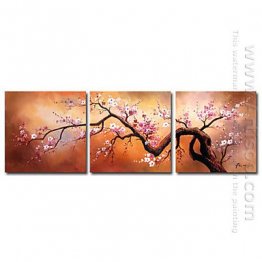 Hand-painted Floral Oil Painting - Set of 3