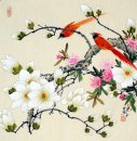 Pájaros y flores - Pintura china