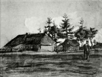 Farmhouse Dengan Barn Dan Pohon 1883