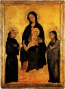 Madonna i Gloria mellan Saint Francis och Santa Chiara Gentile