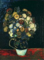 Still Life Vase With Zinnias 1888