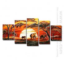 Hand-painted Landscape Oil Painting - Set of 5