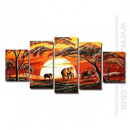 Hand-painted Landscape Oil Painting - Set of 5