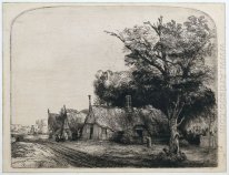 Paysage avec trois Huts 1650