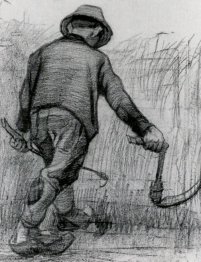 Peasant With Sickle Seen From The Back 1885 5