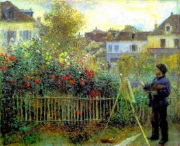 Monet Painting In His Garden At Argenteuil 1873