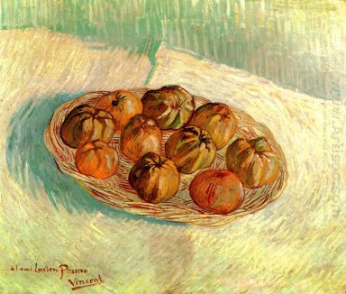 Nature morte avec panier de pommes à Lucien Pissarro 1887