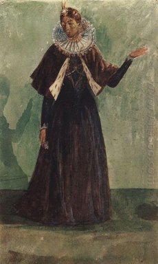 Costumi di Marina Mnishek alla tragedia del Pushkin S Bor