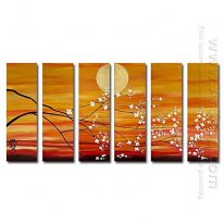 Hand-painted Oil Painting Landscape Oversized Wide - Set of 6