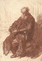 Old Man Seated In An Armchair Full Length