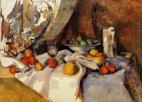 Still Life post Bottiglia Tazza E Frutta