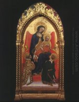 Gentile da Fabriano Madonna och barn, med STS. Lawrence