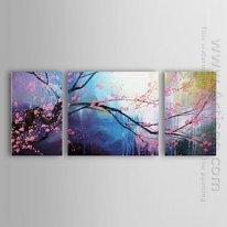 Hand-painted Abstract Oil Painting - Set of 3