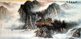 Mountains, water, trees - Chinese Painting