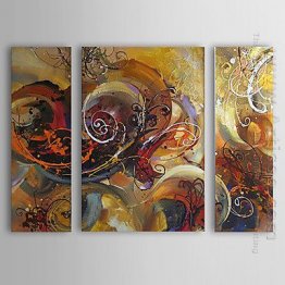 Hand-painted Abstract Oil Painting - Set of 3