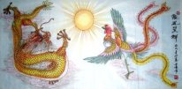 Drache-Phoenix - Chinesische Malerei