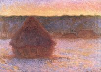 Haystacks At Sunset Frosty Weather 1891