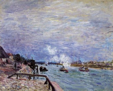 the seine at grenelle rainy wether 1878