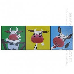 Hand-painted Animals Oil Painting - Set of 3